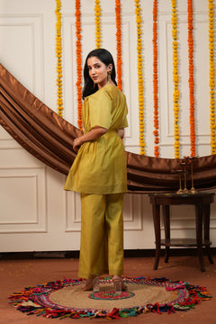 Mehndi Green Dolman Top Co-ord Set