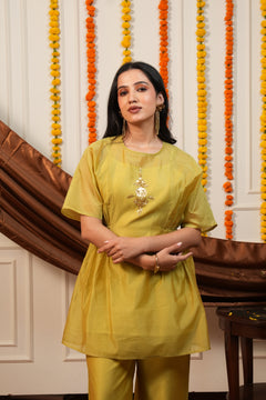 Mehndi Green Dolman Top Co-ord Set