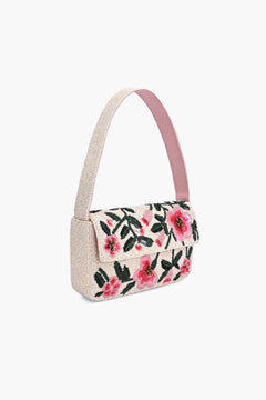 Floral Beaded Shoulder Bag