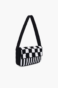 Zen Check Beaded Shoulder Bag