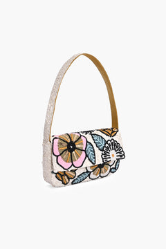 Retro Floral Beaded Shoulder Bag