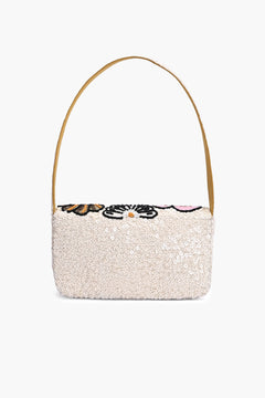 Retro Floral Beaded Shoulder Bag
