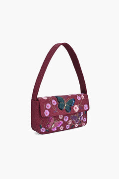 Butterfly Beaded Shoulder Bag