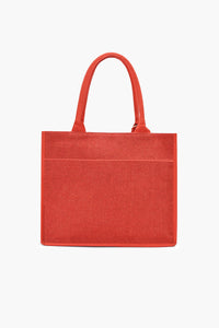Embroidered Tropical Tote Bag