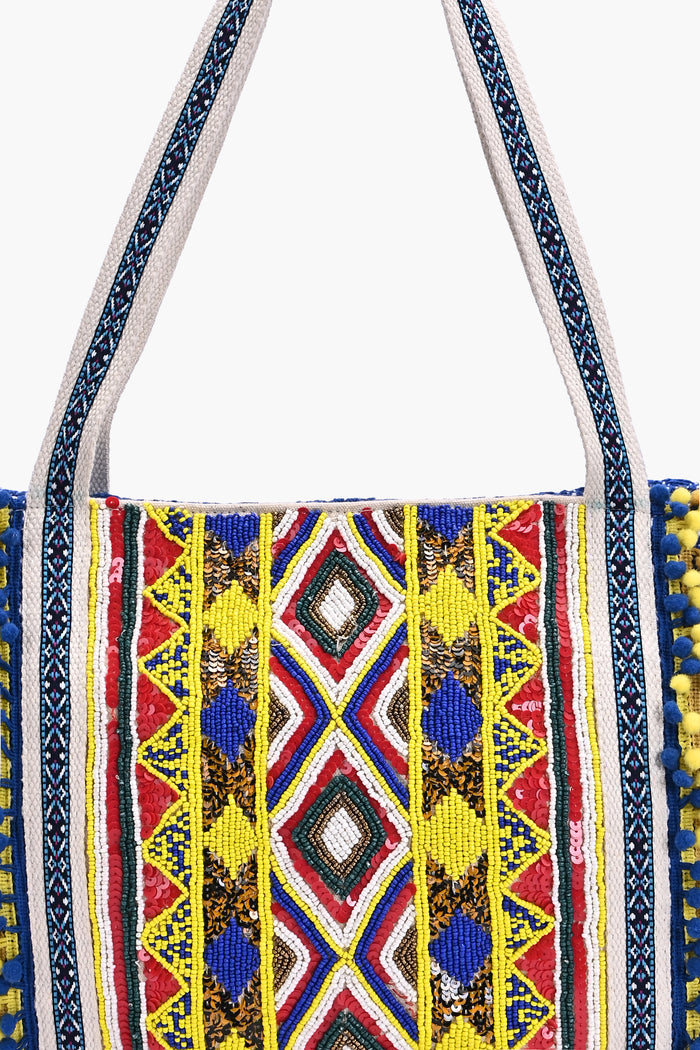 Azura Beaded Boho Tote Bag