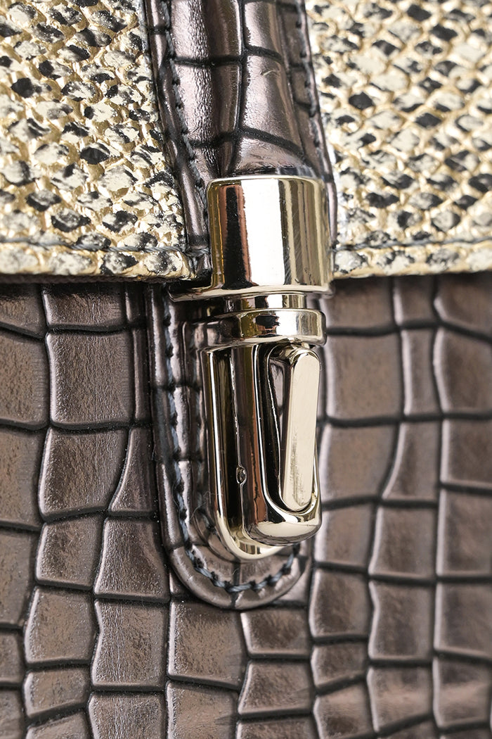 Ophidian Shimmer Crossbody - Pewter