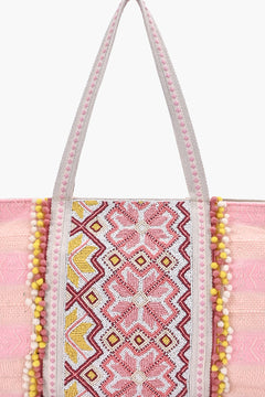 Amara Pink Heritage Beaded Tote Bag