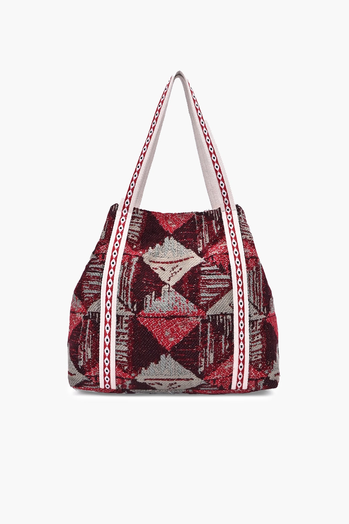 Crimson Chevron Evil Eye Tote Bag