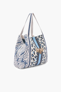 Ivory Bloom Bee Embellished Tote Bag