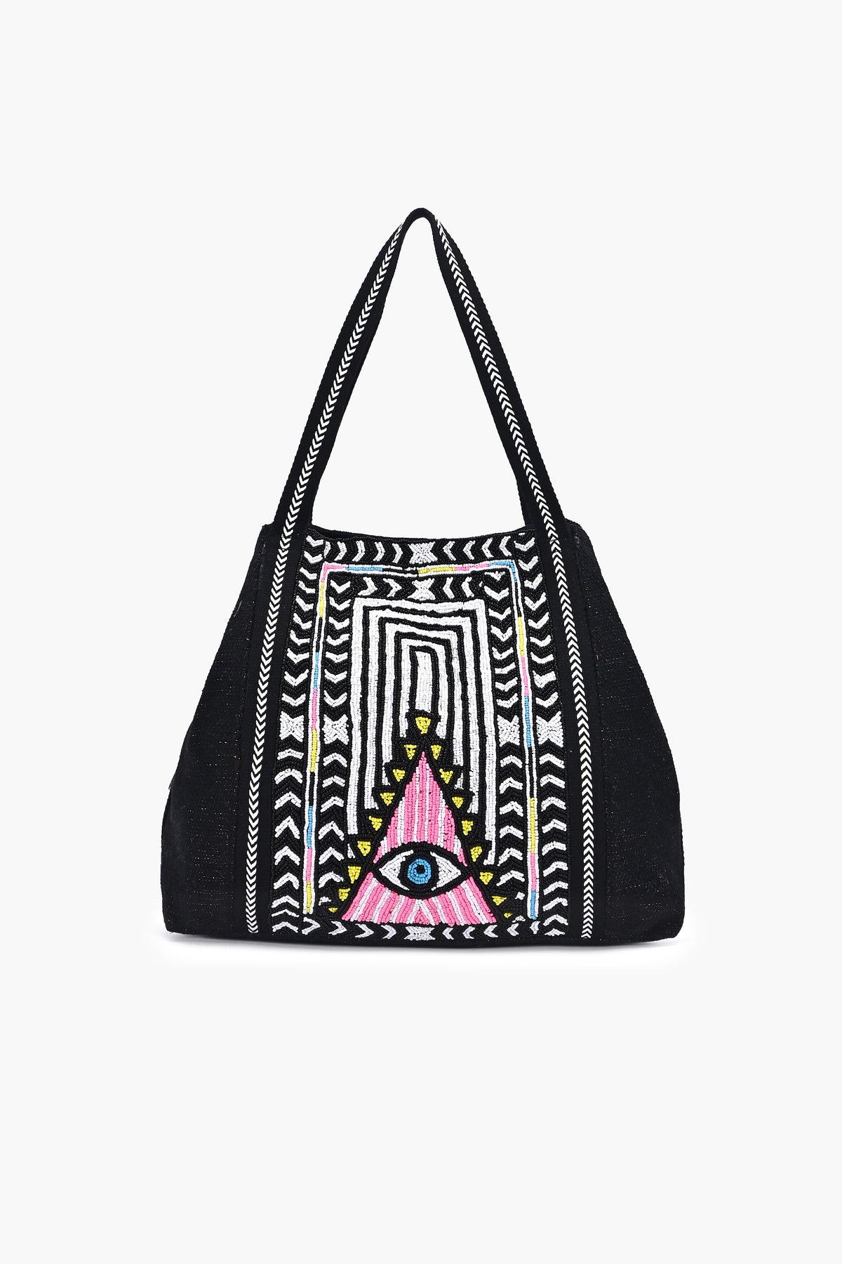 Noir Aura Evil Eye Embroidered Tote Bag