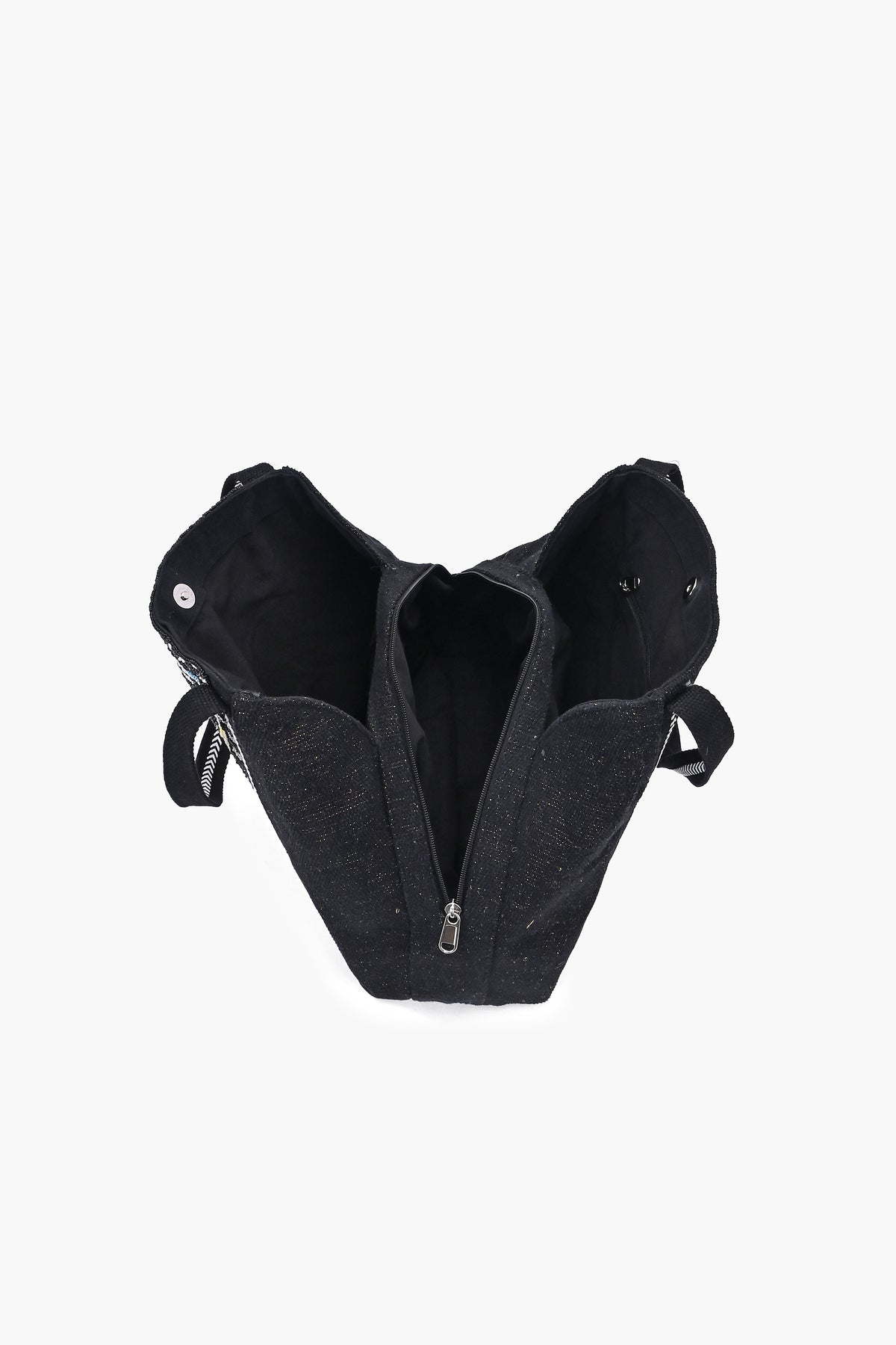 Noir Aura Evil Eye Embroidered Tote Bag