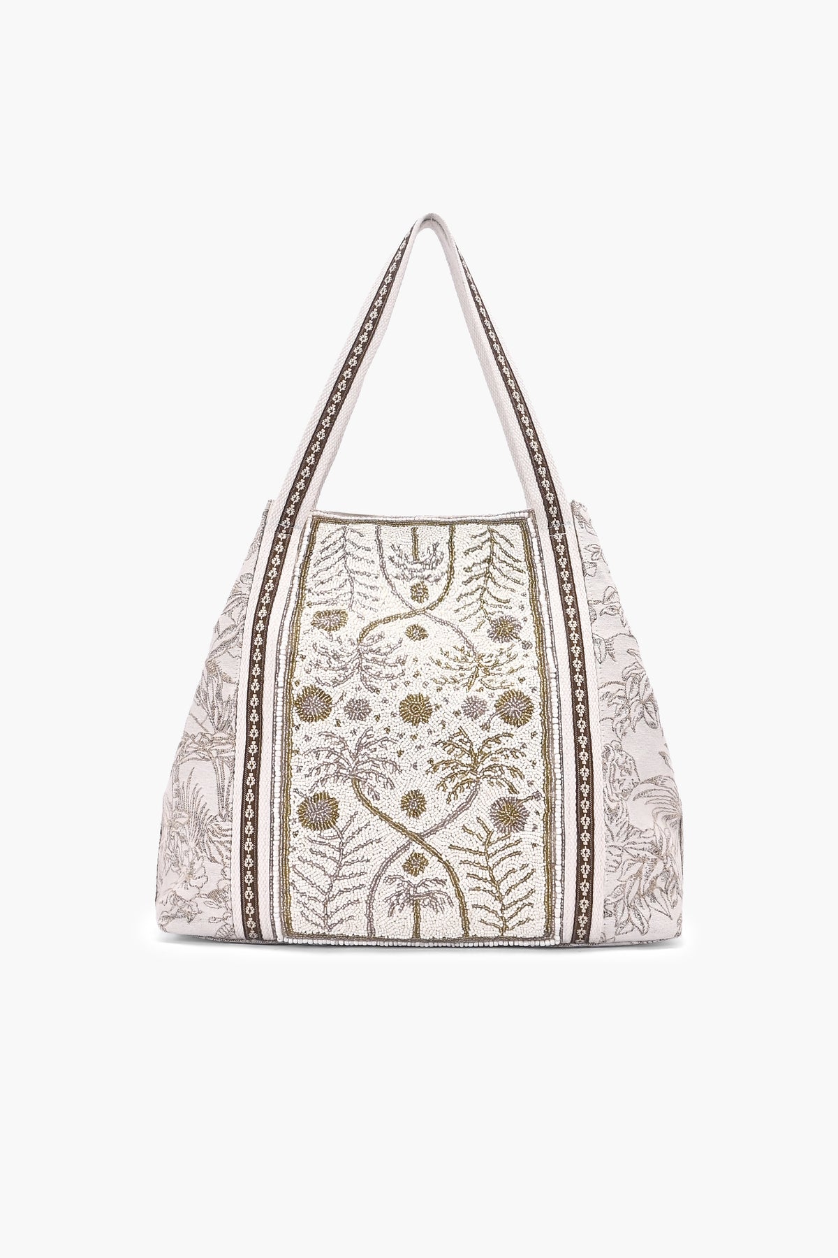 Heritage Bloom Beaded Tote Bag