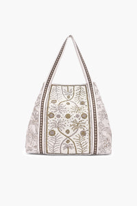 Heritage Bloom Beaded Tote Bag