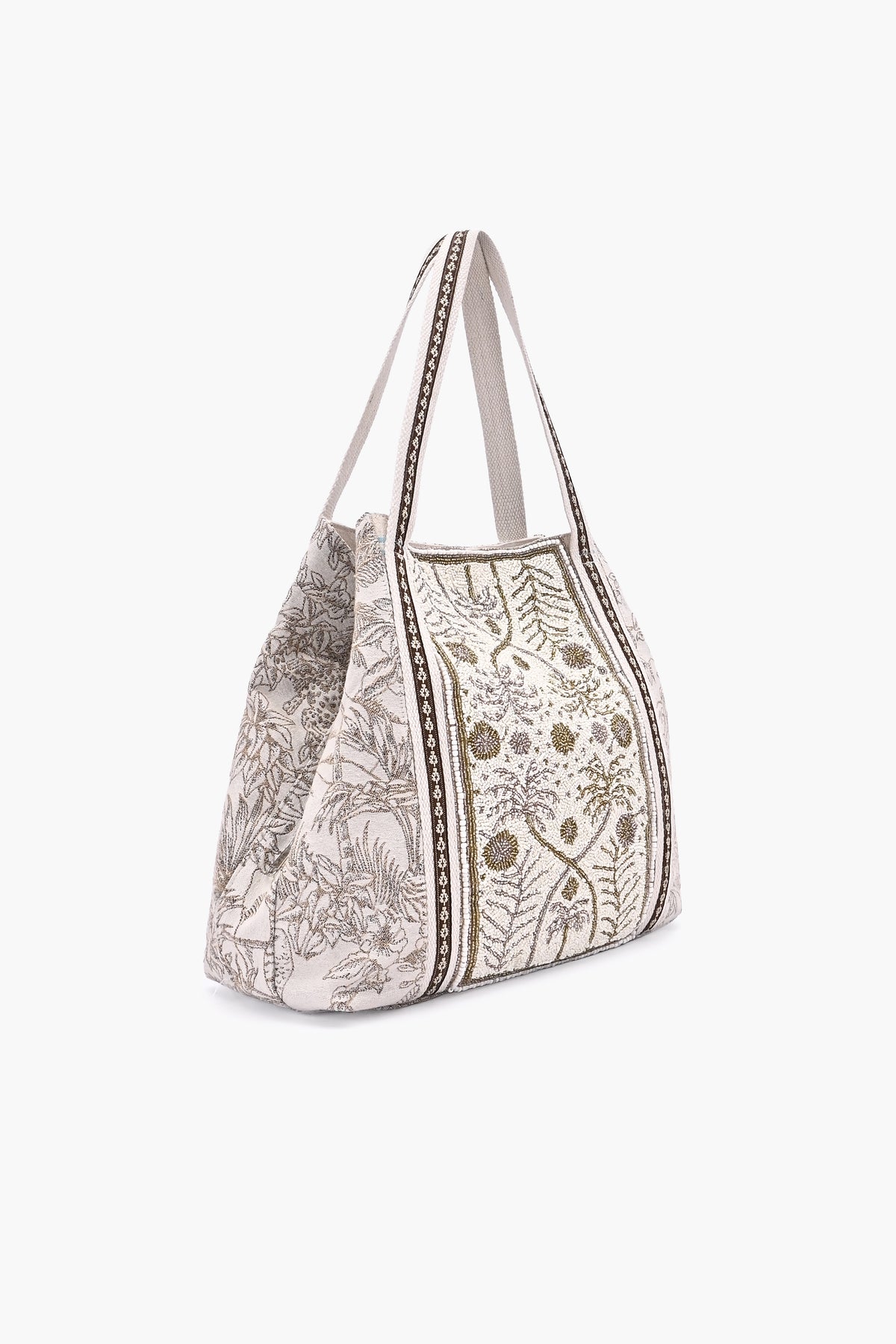 Heritage Bloom Beaded Tote Bag