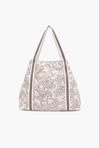Heritage Bloom Beaded Tote Bag