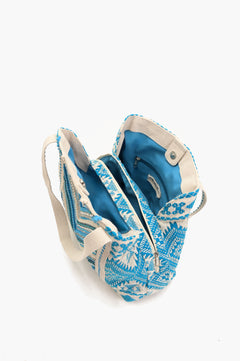 Bohemian Embellished Tote Bag - Blue