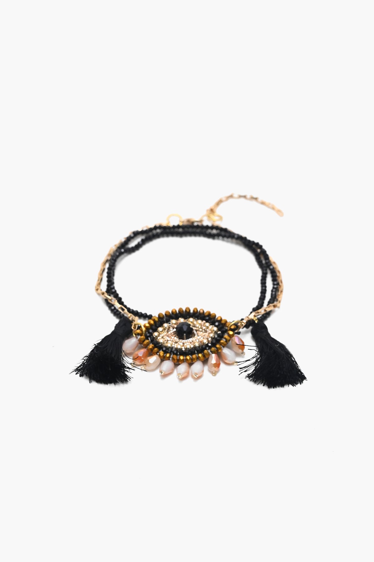 Boho Girl Eye Shaped Beaded Bracelet