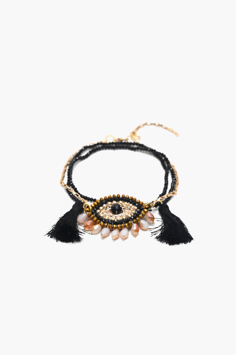 Boho Girl Eye Shaped Beaded Bracelet