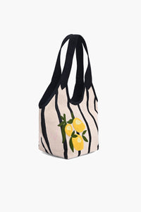 Lemon Embroidered Shoulder Bag