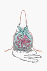Sea Glam Mint Green Satin Beaded Potli Bag