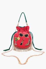 Glam Girl Red Satin Beaded Potli Bag