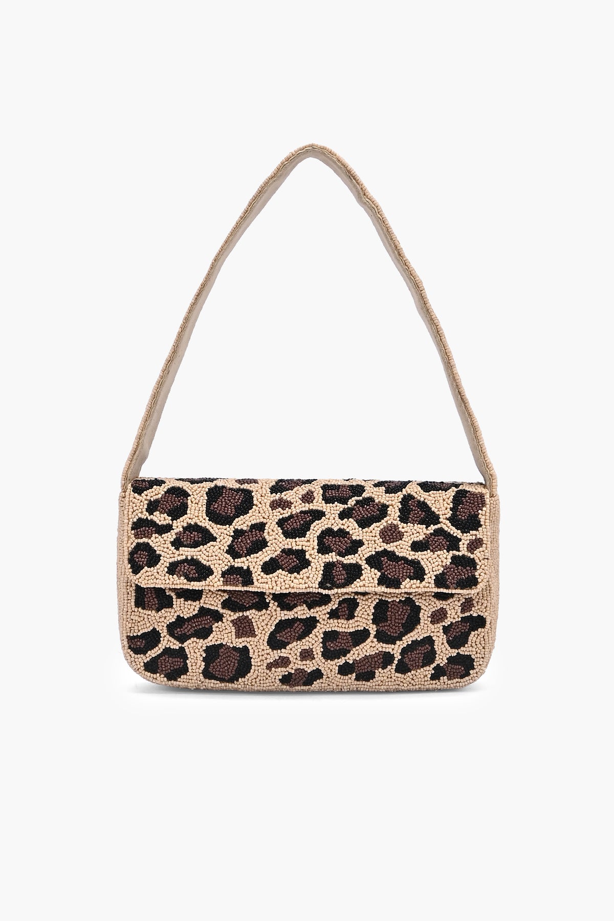 Leopard Luxe Beaded Shoulder Bag