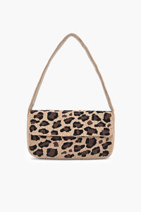 Leopard Luxe Beaded Shoulder Bag