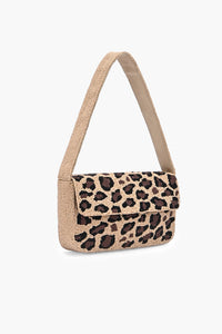 Leopard Luxe Beaded Shoulder Bag