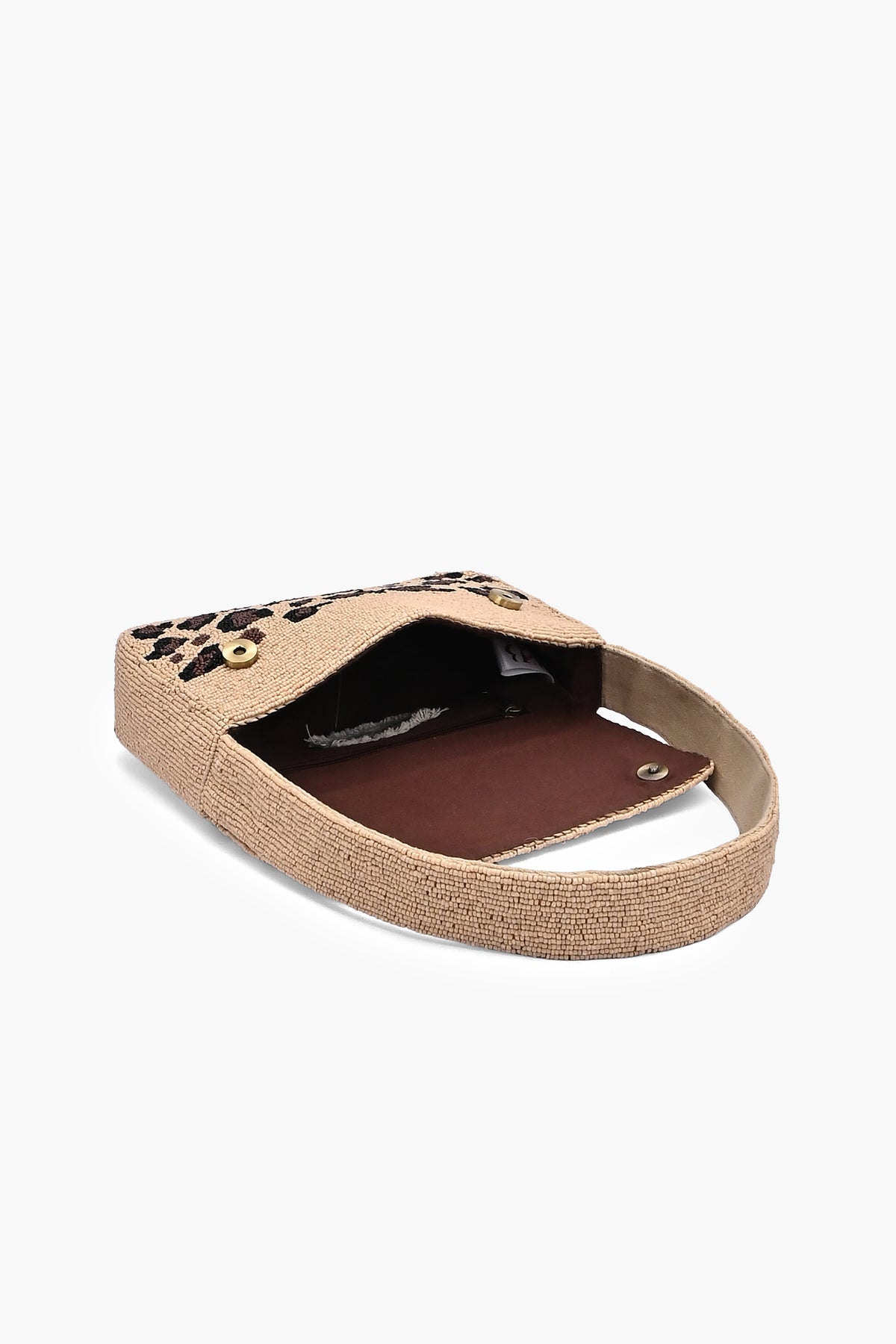 Leopard Luxe Beaded Shoulder Bag