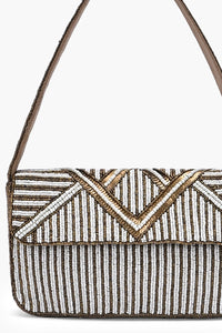 Ivory Grace Beaded Shoulder Bag