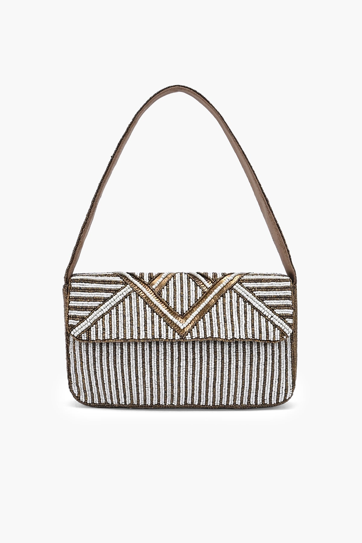 Ivory Grace Beaded Shoulder Bag