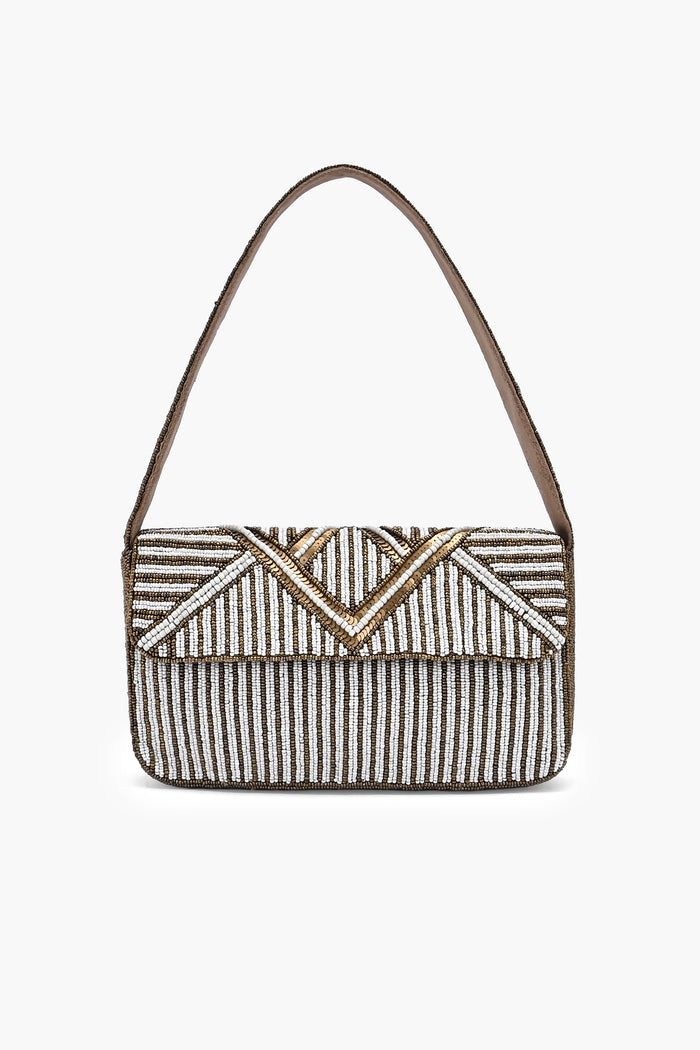 Ivory Grace Beaded Shoulder Bag