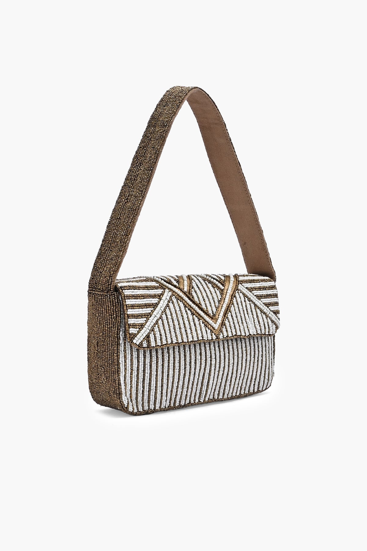 Ivory Grace Beaded Shoulder Bag