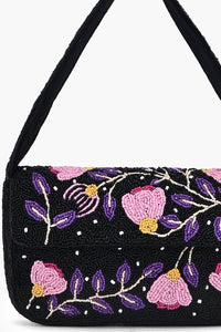 Violet Rose Beaded Shoulder Bag