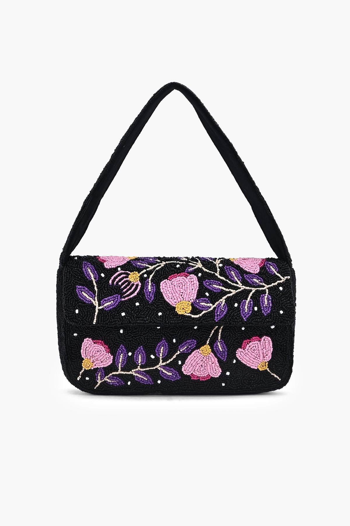 Violet Rose Beaded Shoulder Bag