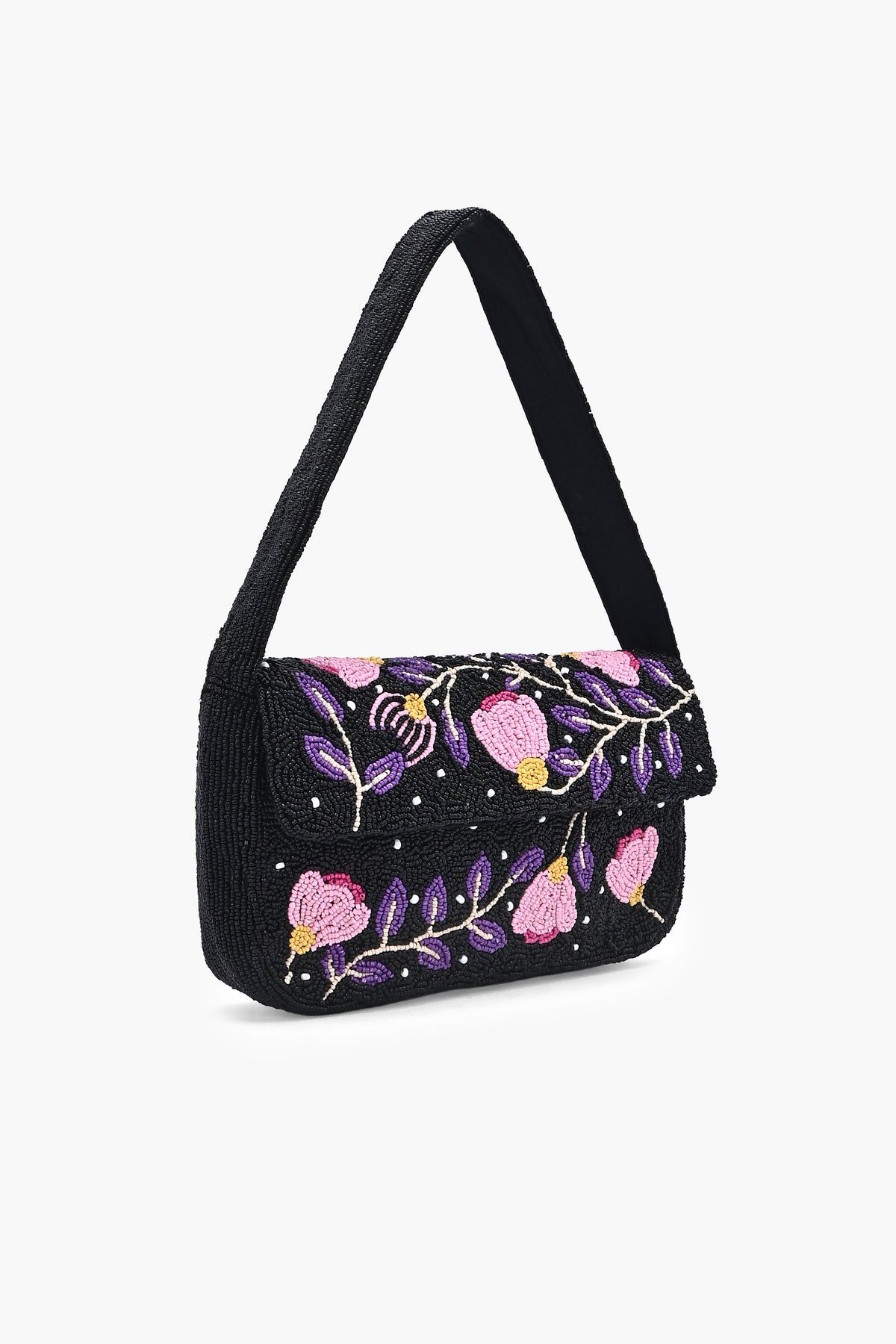 Violet Rose Beaded Shoulder Bag