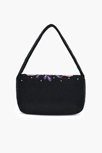 Violet Rose Beaded Shoulder Bag