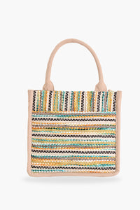 Stylish Handmade Beige Embellished Box Bag (Small)