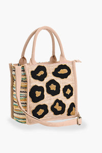 Stylish Handmade Beige Embellished Box Bag (Small)