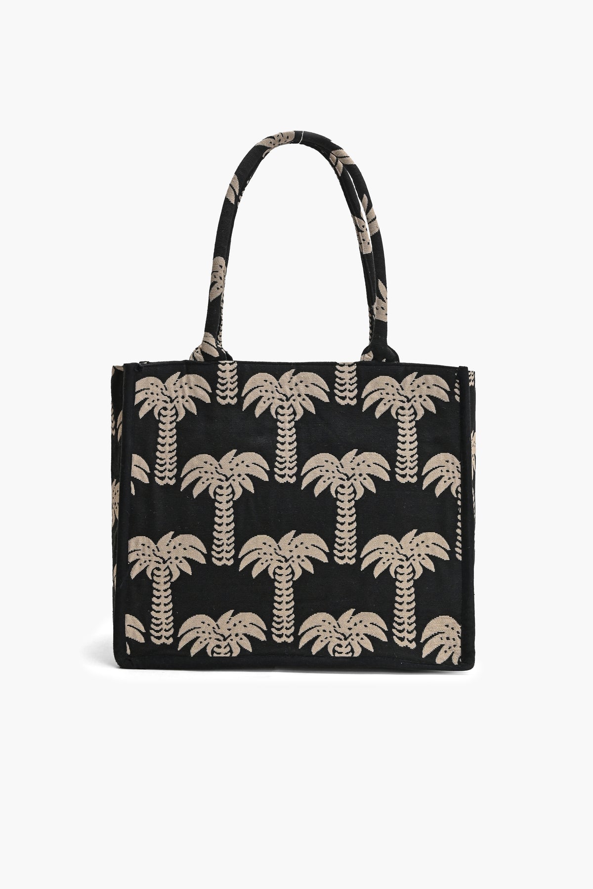 Golden Palm Sequin Embroidered Canvas Tote Bag