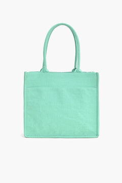 Coastal Charm Cotton Tote Bag with Ocean Theme Embroidery