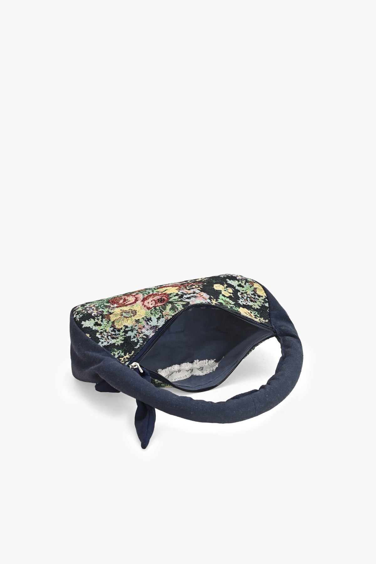 Floral Jacquard Mini Crescent Hand Bag