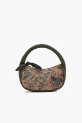 Olive Green Floral Jacquard Mini Hand Bag