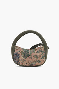 Olive Green Floral Jacquard Mini Hand Bag