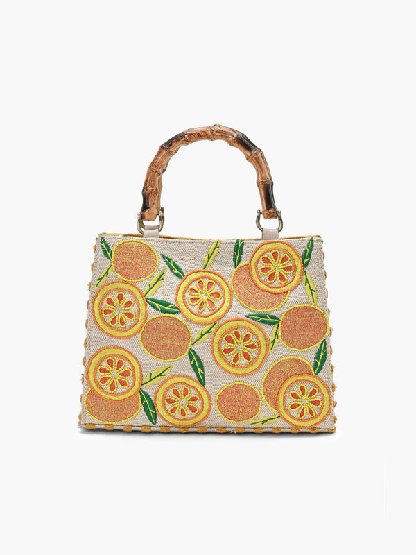 Citrus Bliss Embroidered Hand Bag