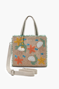 Ocean Reverie Beaded Tote Bag