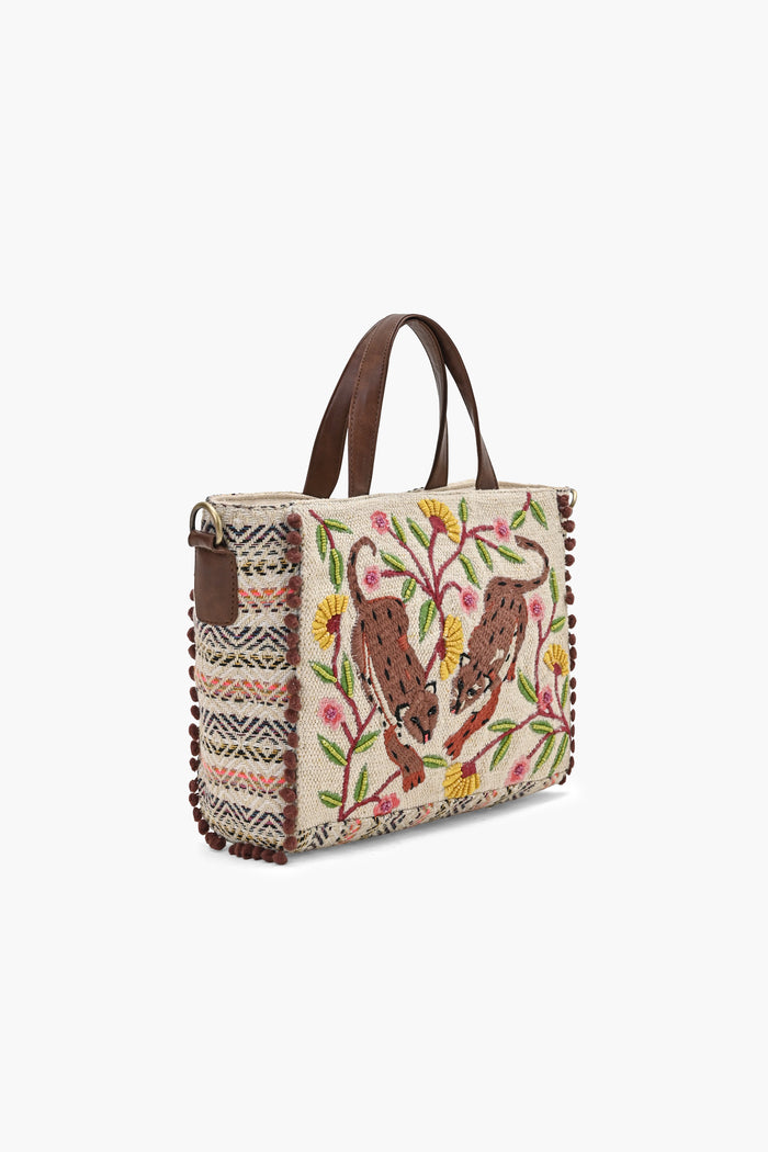 Handcrafted Leopard Motif Tote Bag