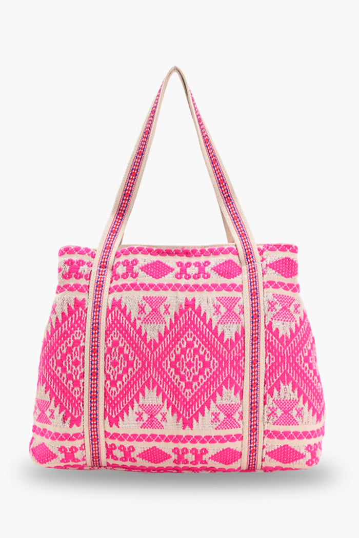 Bohemian Embellished Pink Tote Bag