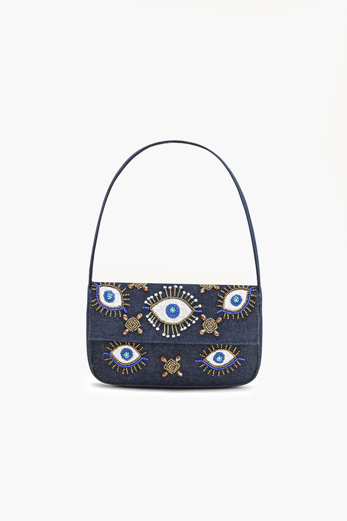 Evil Eye Denim Shoulder Bag