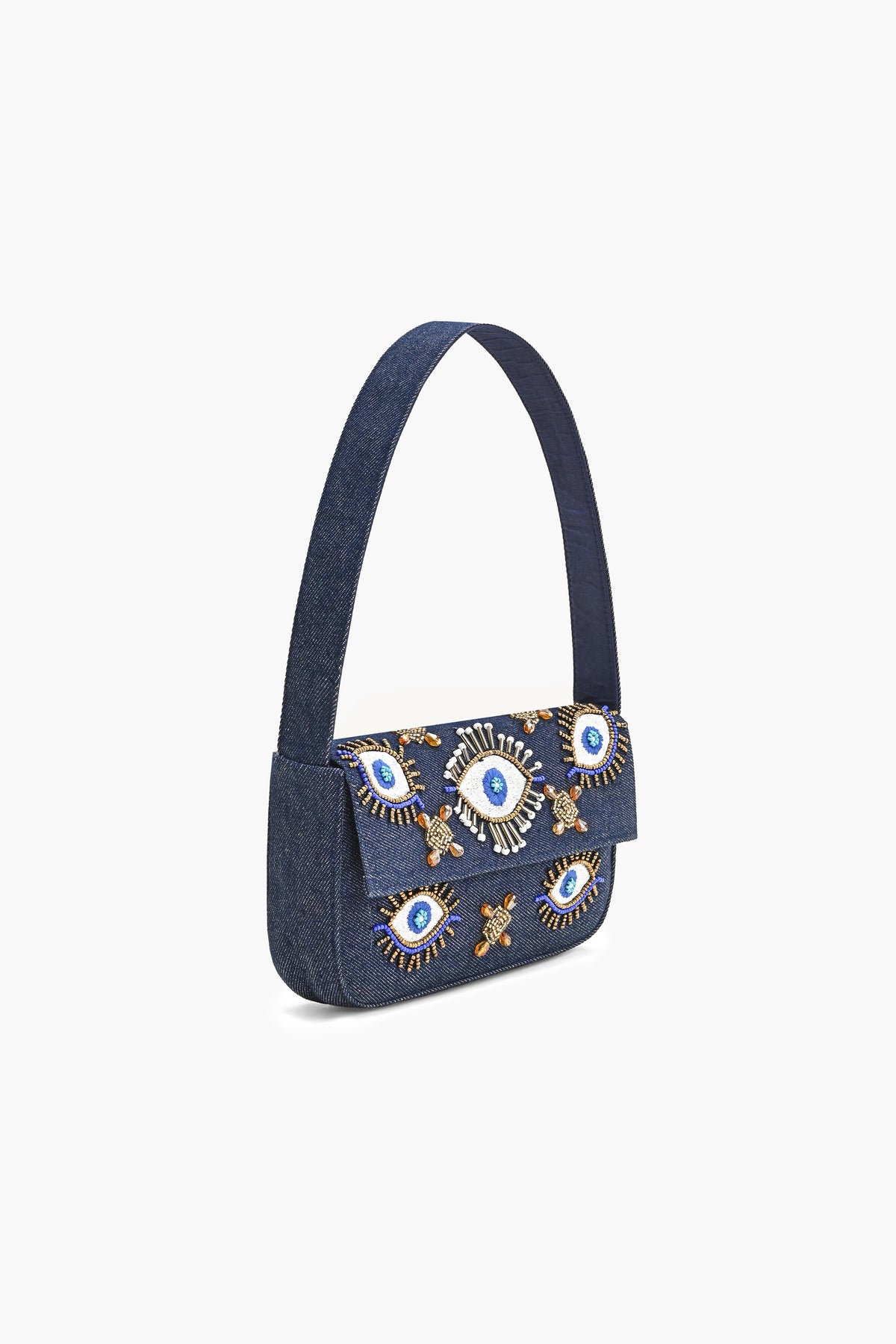 Evil Eye Denim Shoulder Bag